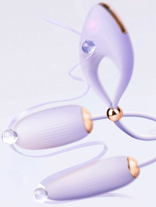 Double Egg Vibrator with Delay Cock Ring
