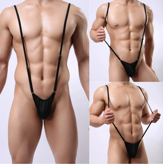 Men's Adjustable Suspender Bodysuit Thong