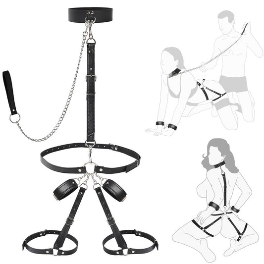 Body Restraint Chain with Hand & Neck Cuffs