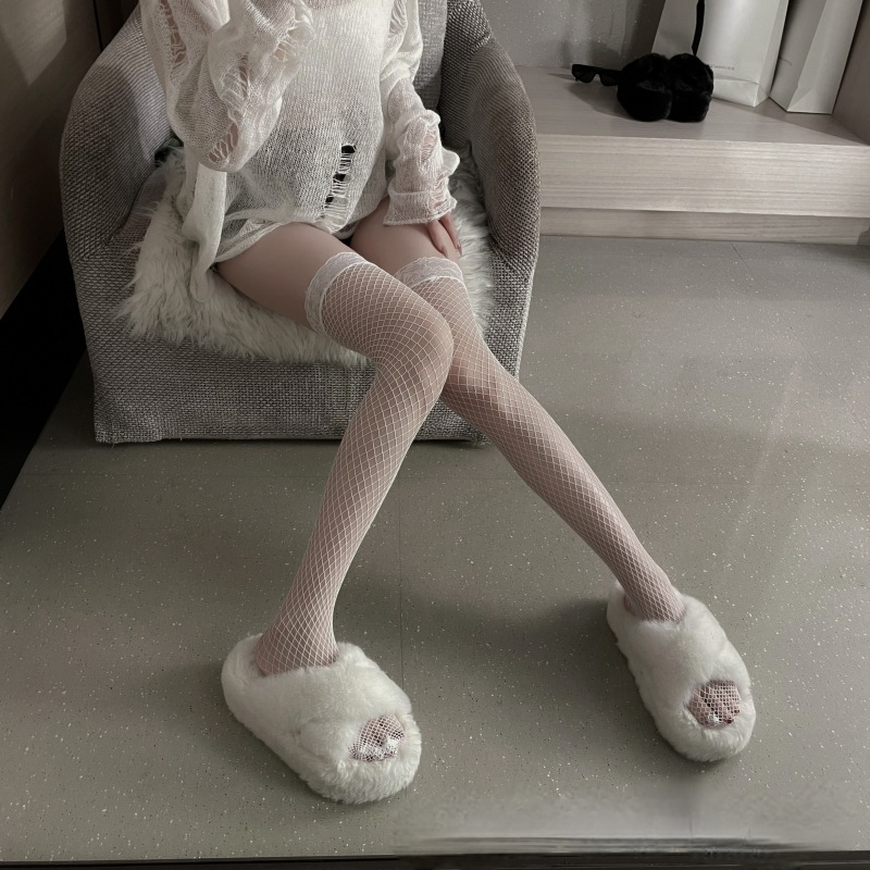 Lace Fishnet Thigh High Stockings
