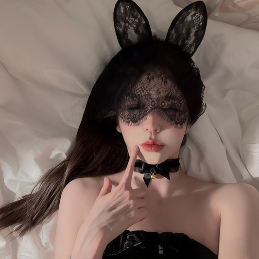 Lace Cat Ear Mask & Lace Choker