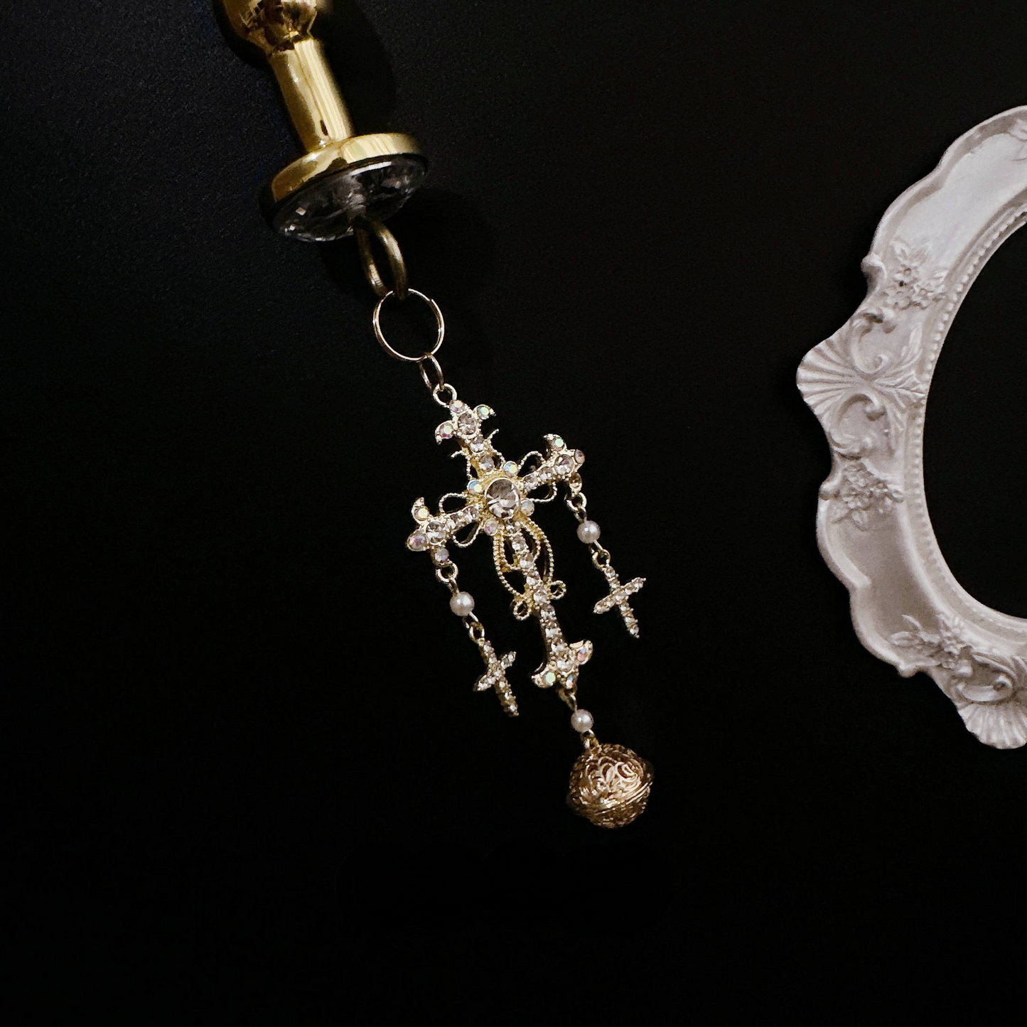 Baroque Cross Choker with Nipple & Waist Chain & Anal Plug