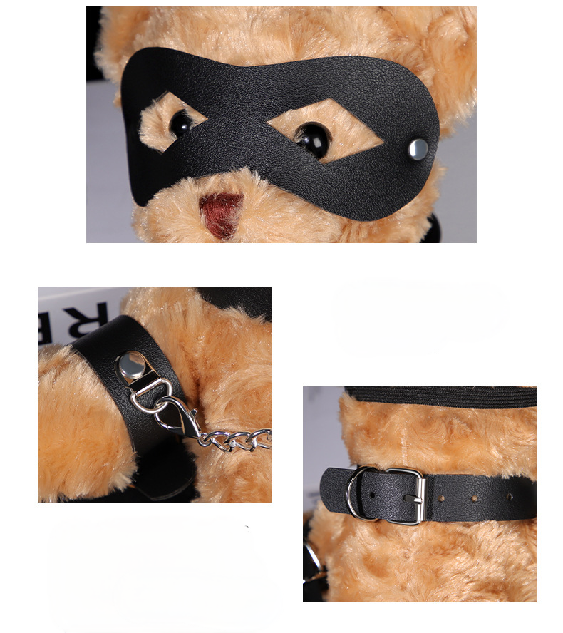 SM Teddy Bear Plush with Leather Accessories – Role Play & Decoration Toy