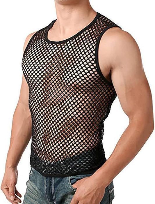 Men's Sheer Fishnet Vest Lingerie
