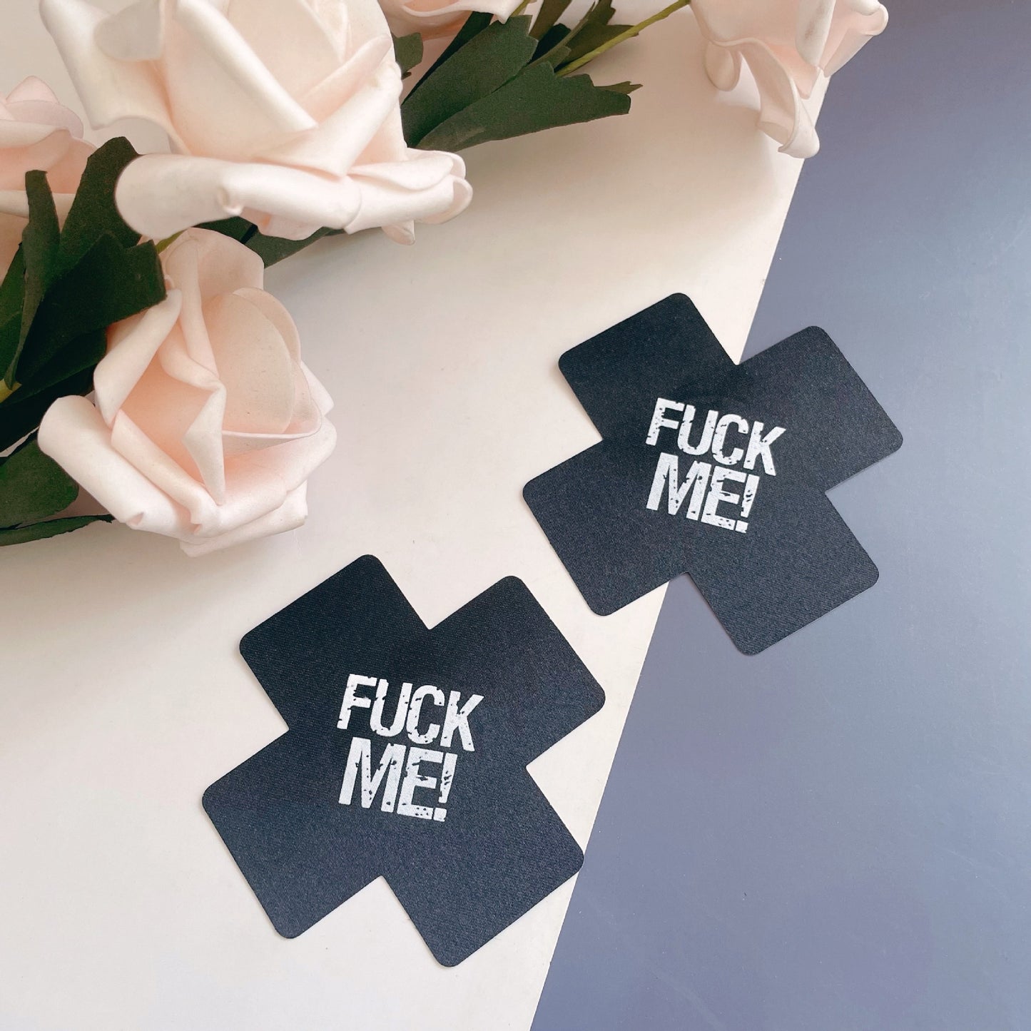 "F**K ME!" Disposable Cross Nipple Covers