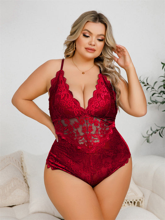 Sexy Lace Shapewear Bodysuit Plus Size