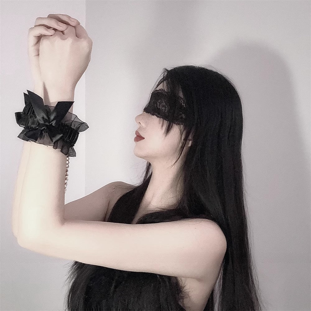 Black Bow Lace Handcuffs