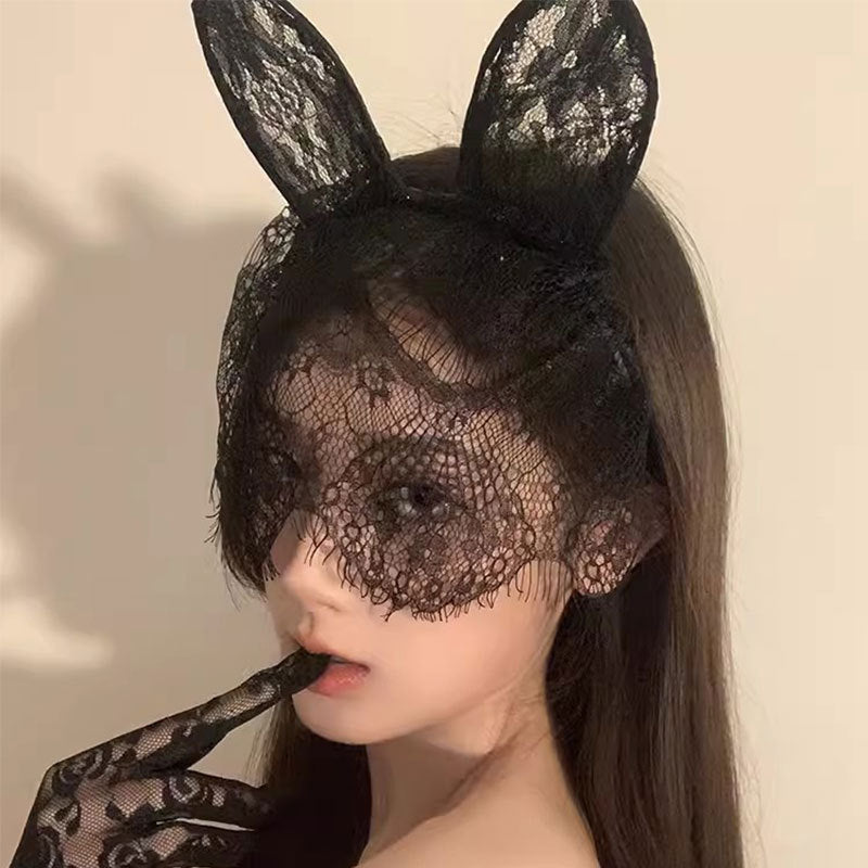 Lace Cat Ear Mask & Lace Choker