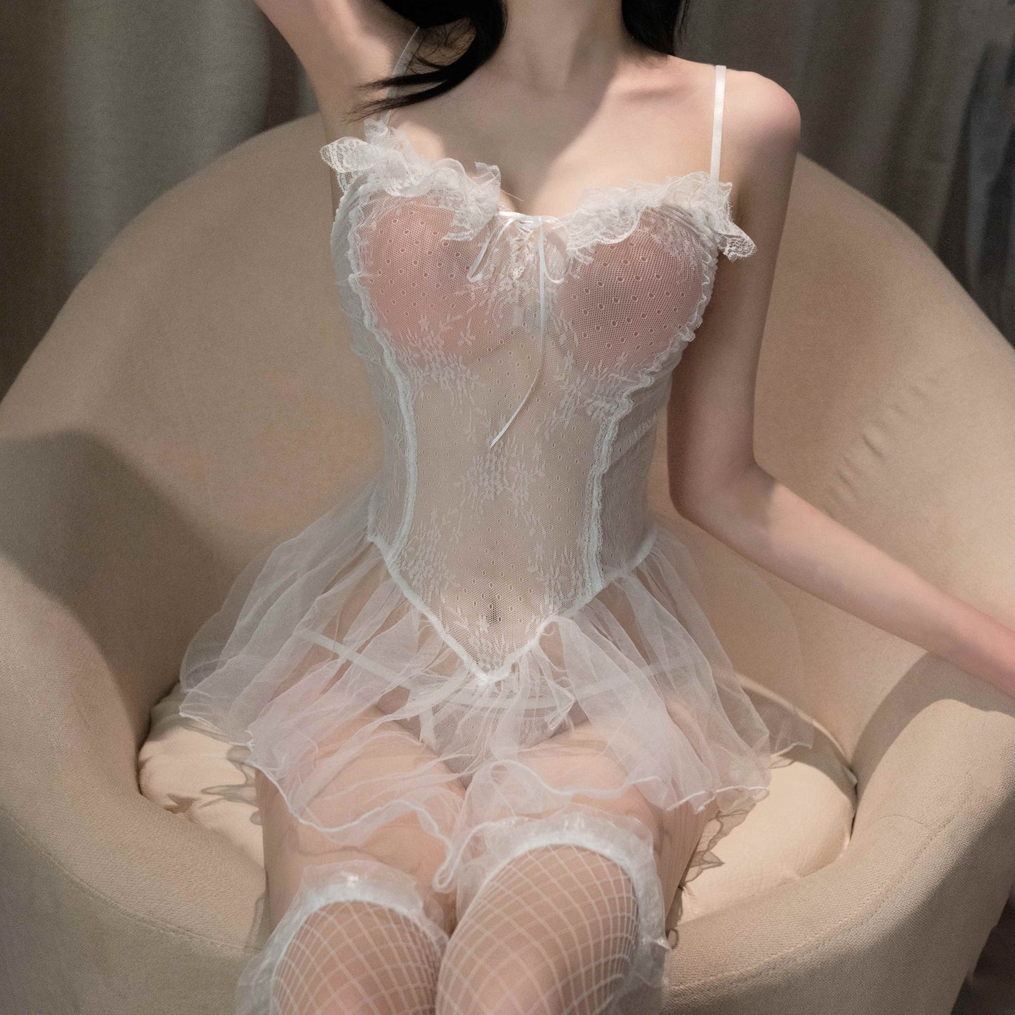 Fashion Charm Design Lace Nightdress