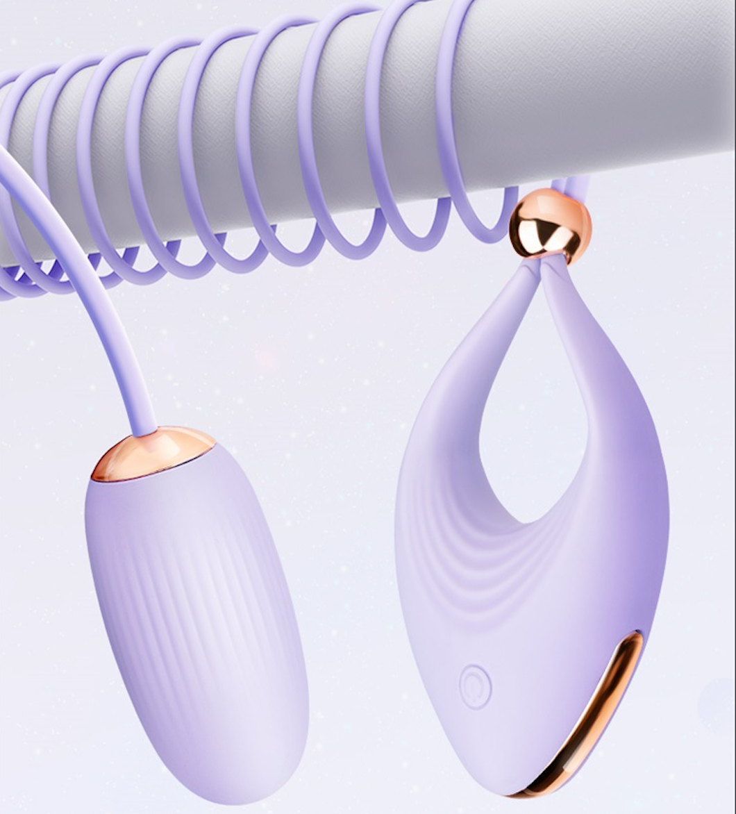 Double Egg Vibrator with Delay Cock Ring