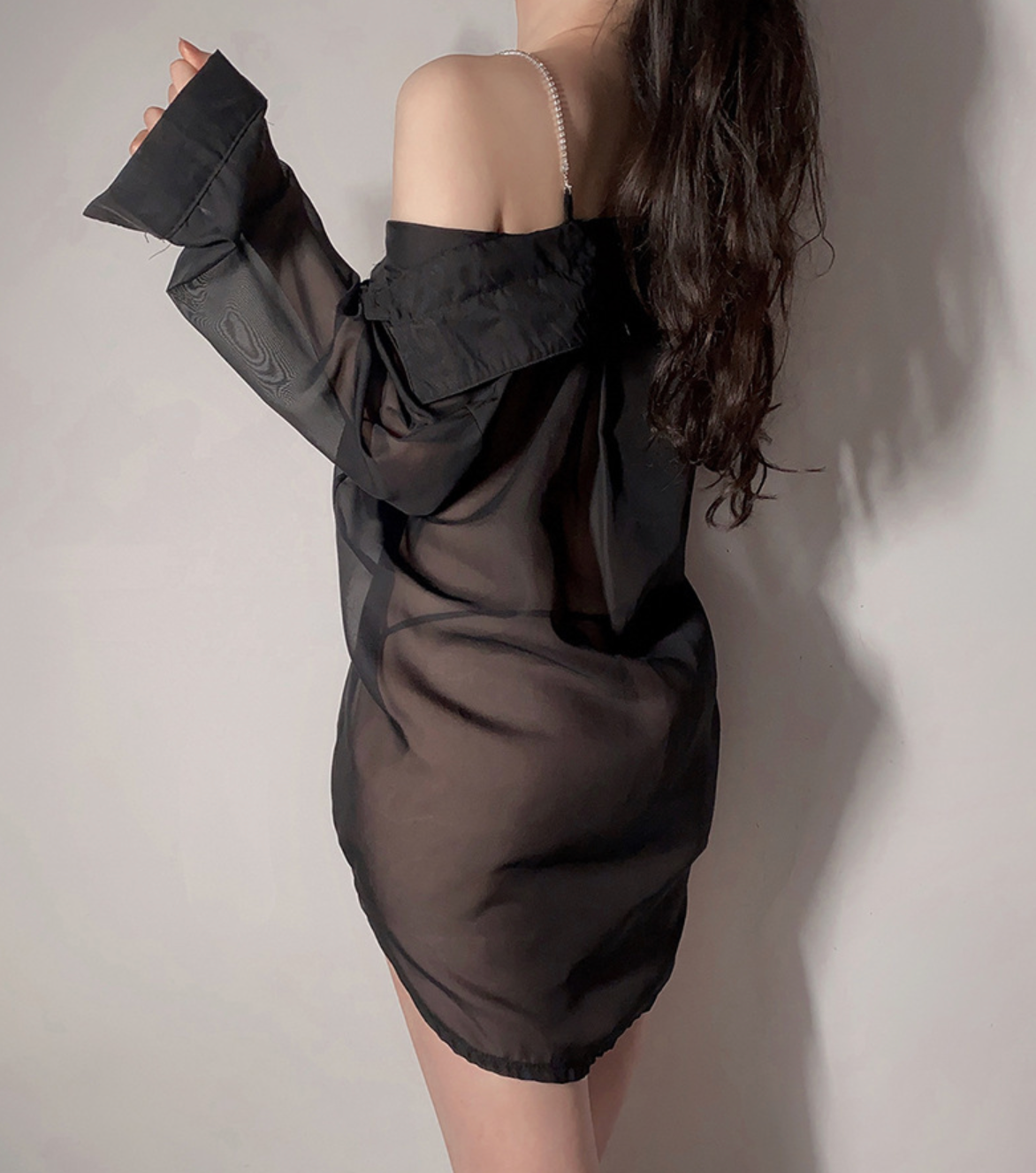 Thin Shoulder Strap Diamond Chain Shirts